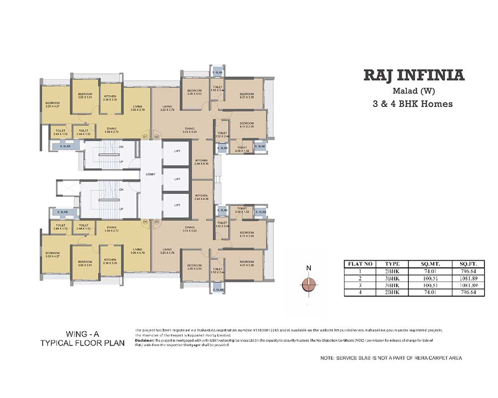 Raj Infinia Floor Plan Wing A