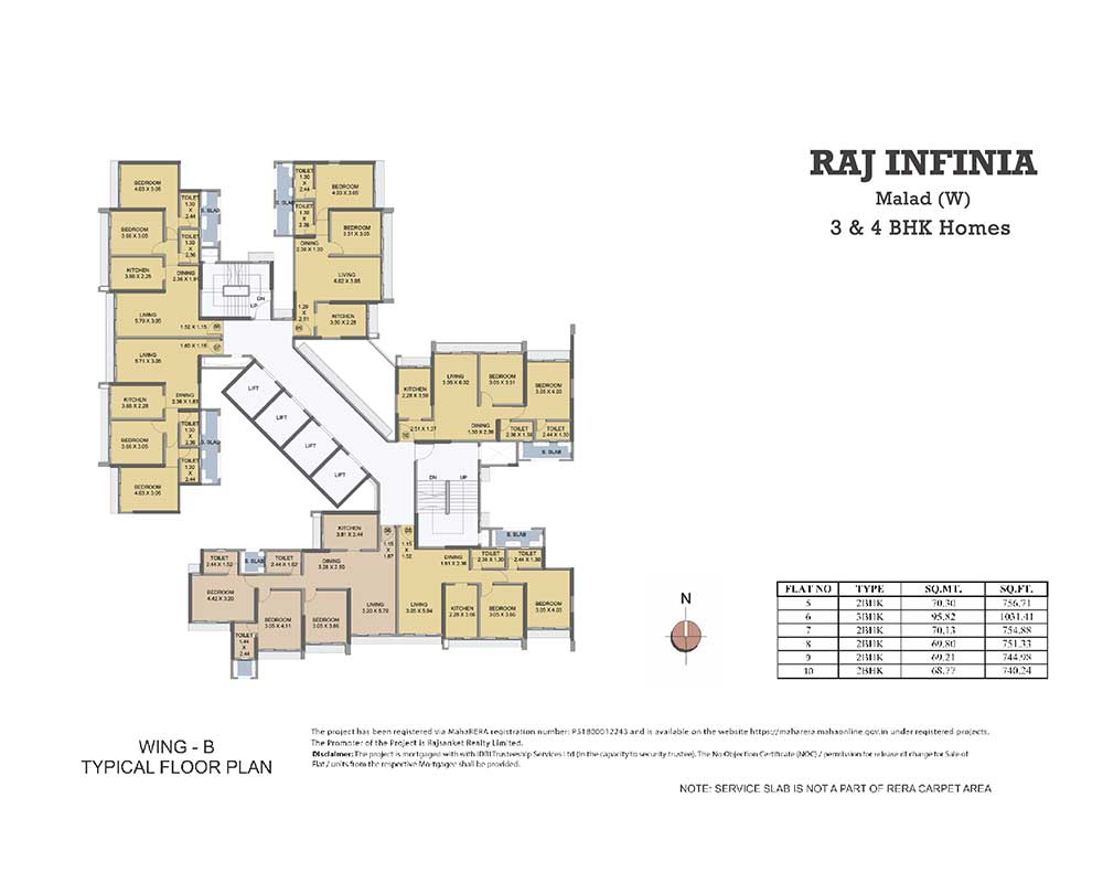 Raj Infinia Floor Plan Wing B